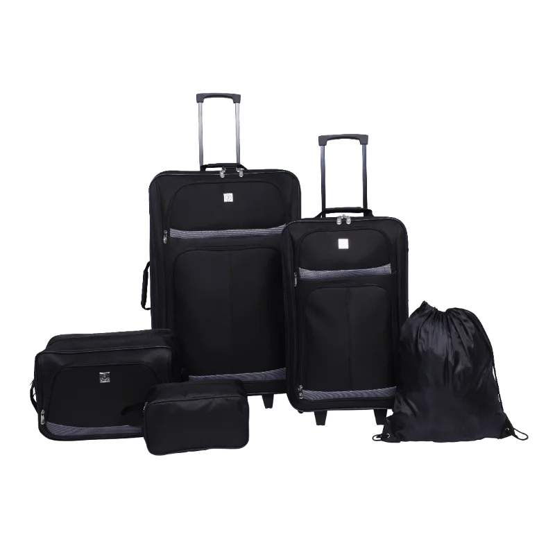 

Protege 5 Piece 2-Wheel Luggage Set, Check and Carry On Size luggage suitcase clothes organizer