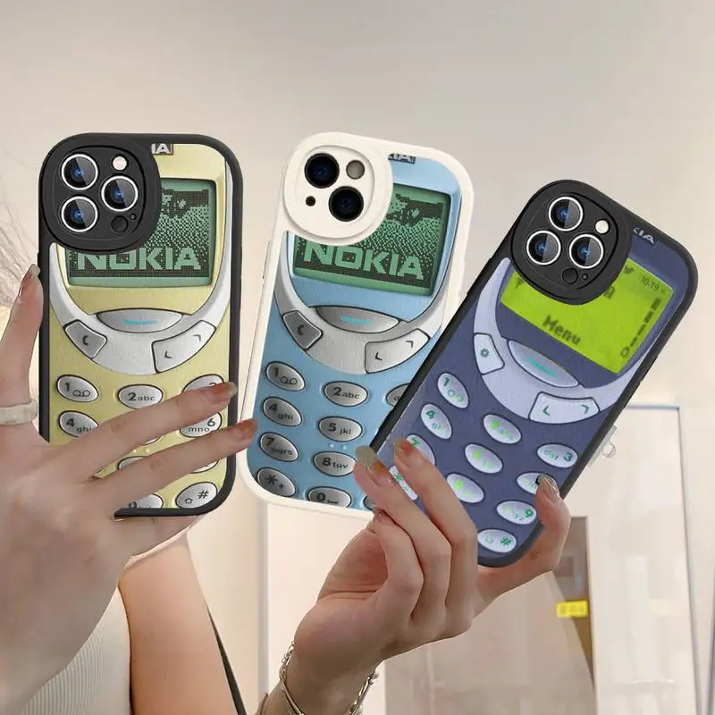 

Retro Old Nostalgia Nokia Phone Case Hard Leather For iPhone 13 12 Mini 11 14 Pro Max Xs X Xr 7 8 Plus 6 6s Se silicone Cover