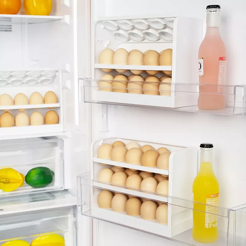 

2023 Flip-Type Egg Storage Rack Refrigerator Organizer Box Creative Eggs Storage Box Practical Egg Container Kitchen Accessorie