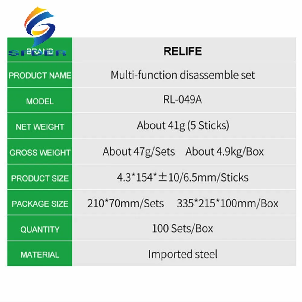 Набор ножей для разборки RELIFE многофункциональный антистатический разборный