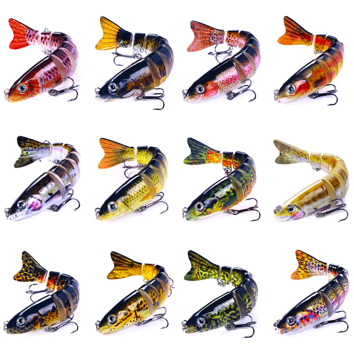 

12.8cm / 8cm Sinking Wobblers 8/6 Segments Fishing Lures Multi Jointed Swimbait Hard Bait Fishing Tackle For Bass Isca Crankbait