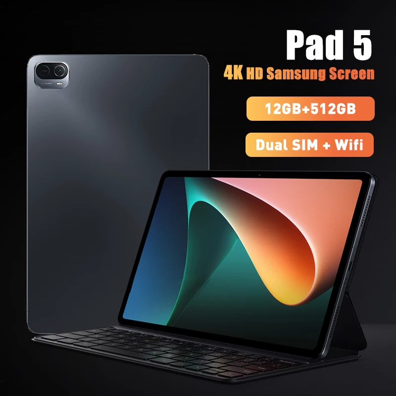 

2022 New Global Version Tablet Android Snapdragon 845 12GB RAM 512GB ROM 12 Inch HD 4K Screen Tablette PC 5G Dual Card Or WIFI