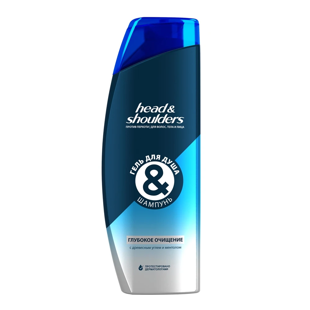 Гель для душа и Шампунь Head & Shoulders Глубокое Очищение волос тела лица 360 мл