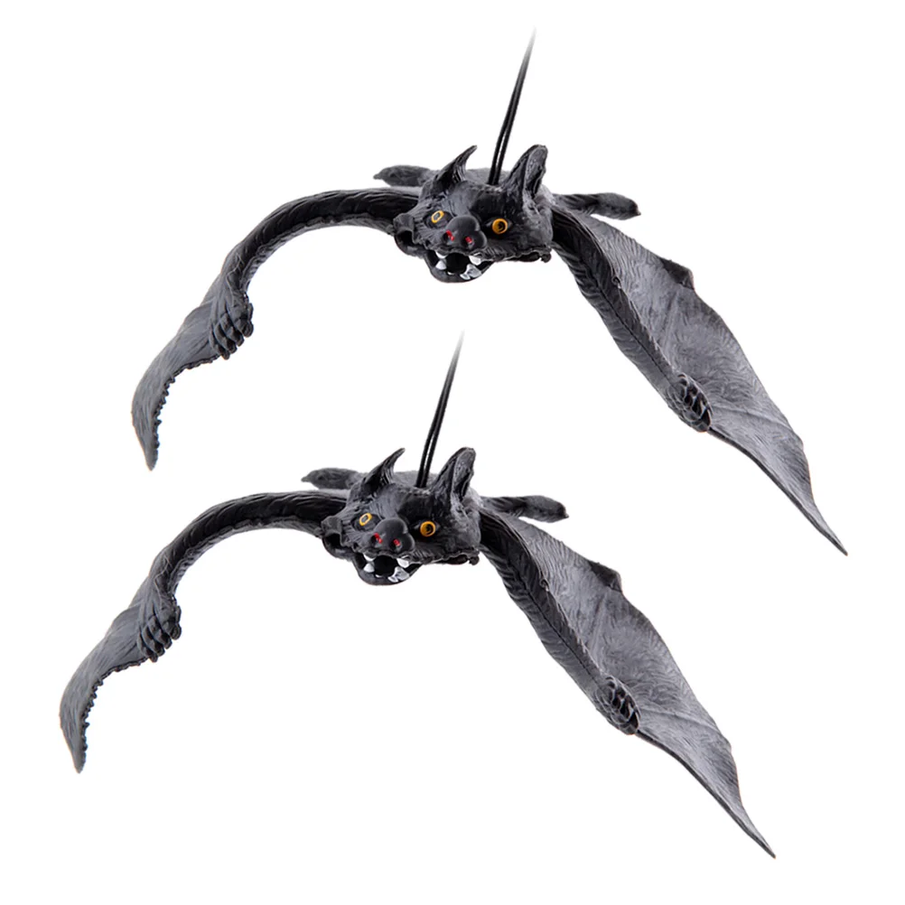 

2pcs Bats Lifelike Funny Rubber Bats for Festival Gathering Party