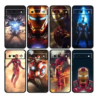 marvel iron man shockproof cover for google pixel 6 6a 6pro 5 5a 4 4a xl 5g tpu black phone case shell soft fundas coque capa