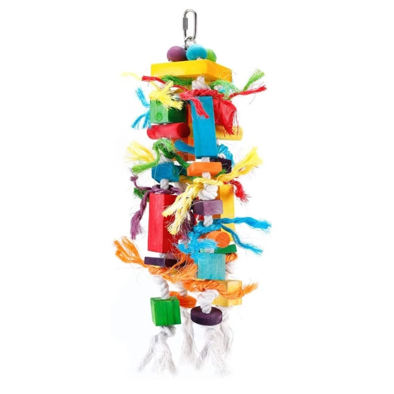 

Игрушка для птиц, жевательная игрушка для попугаев, клетка для птиц, игрушка для удаления кусания, маленькая и средняя клетка для птиц, деревянные блоки для Lovebirds Conure E7CB