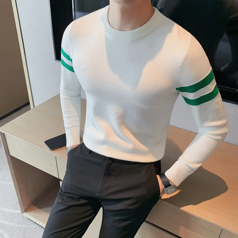 2023 New Fashion Brand Knit High End Designer Winter Round Neck Pullover Black Sweater for Man Cool Autum Casual Mens Clothing