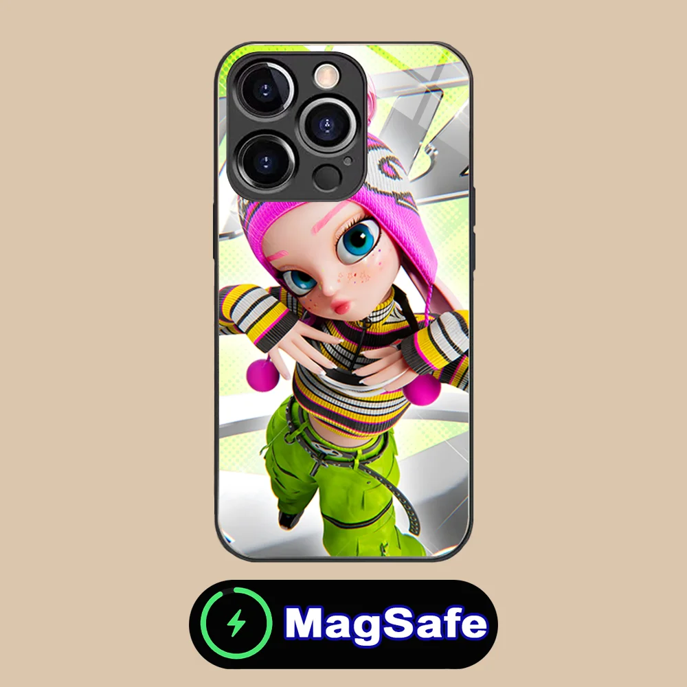 Чехол для мобильного телефона KPOP Apoki iPhone 16 15 14 13 12 11 Pro Max Plus Mini MagSafe беспроводная