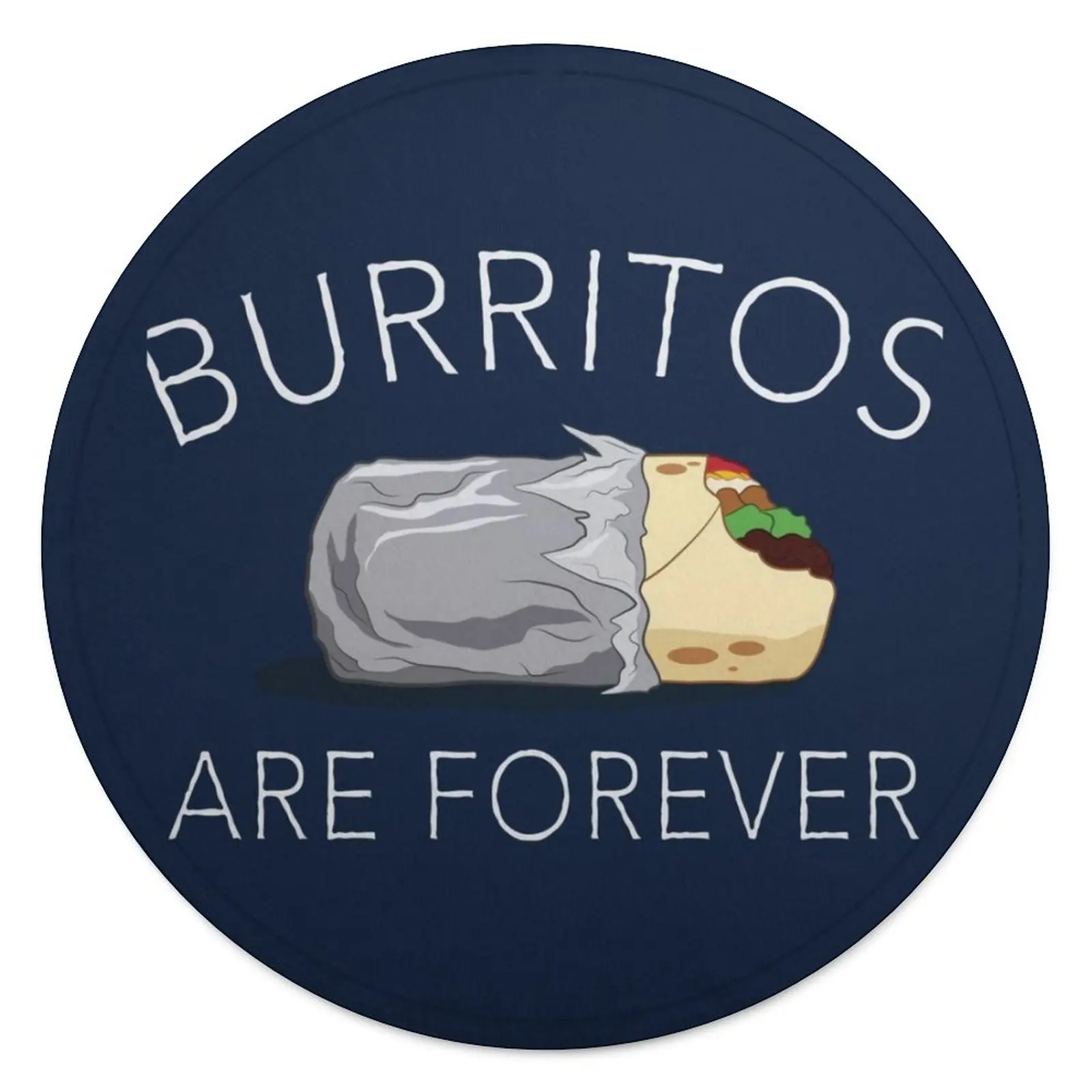 

Burritos Are Forever Blanket Super Soft Fashion Round Bedspread Fuzzy Fleece Couch Blanket