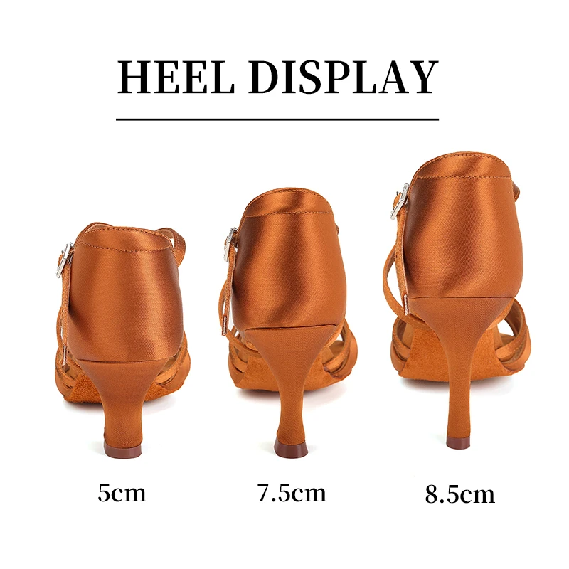 Latin Dance Shoes for Women Elegant Ballroom Dancing Shoes 5/7.5/8.5 CM High Heels for Dancing Tango Salsa Sandals