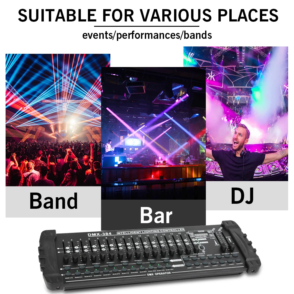 Фото 384-канальный контроллер освещения DMX512 Dj Light Controller Консольный оператор для живых концертов KTV DJs Clubs Оборудование №3