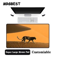 mrgbest big promotion large size multi size locked mouse pad desert leopard animal pattern pc computer notebook desk mat