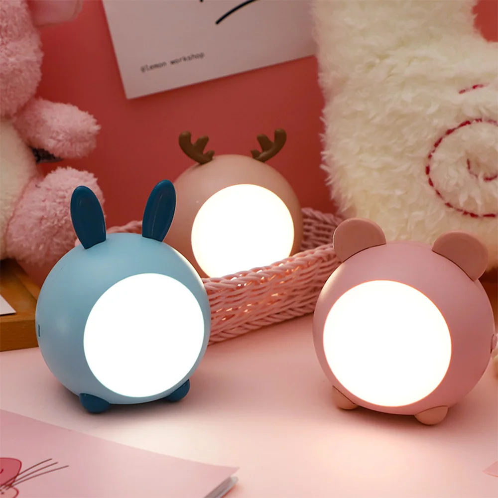 

Lovely Cute Rabbit Deer Bear LED Lamp Wireless Touch Sensor Silicone Children Kids Baby Bedside Decoration Christmas Night Light