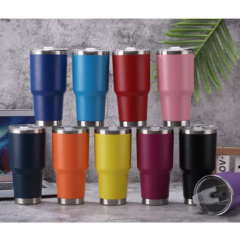 

30oz Car Cup Double Stainless Steel Vacuum Thermos Cup Outdoor Travel Car Water Cup Beer Mug with Lid