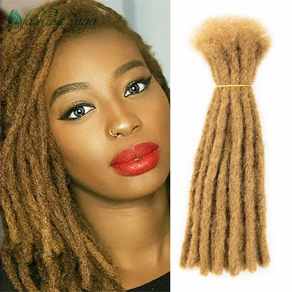 0.6cm Thickness 8 inch 30 Strands # 30 Brown Color 100% Real Human Hair Dreadlock Extensions for Man Women Full Head Handmade
