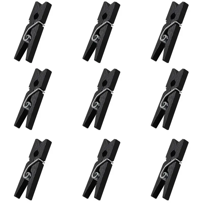 

100 pcs Mini Natural Wooden Paper Clips Clothespin Clips Picture Photo Cable Pictures Organizer Clips for Hanging Photos