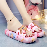 new summer womens slippers thick anti slip soft bottom bear home bathroom cool slippers outdoor fashion slippers with high heel