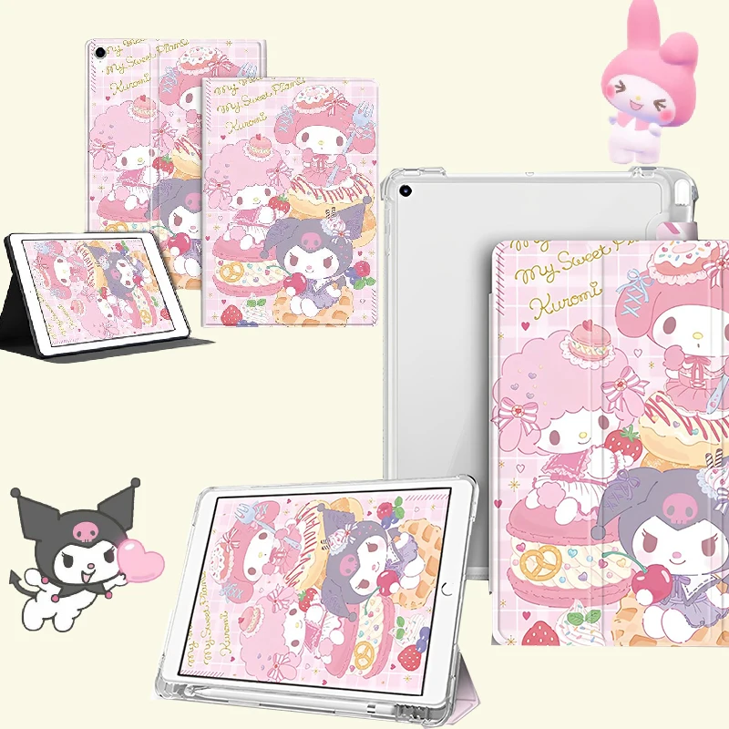 

Sanrio Kawaii Kuromi IPad 10 Case Cartoon My Melody Silicone Soft Case for IPad Pro 11 Mini 5 4 Student Transparent Anti-drop