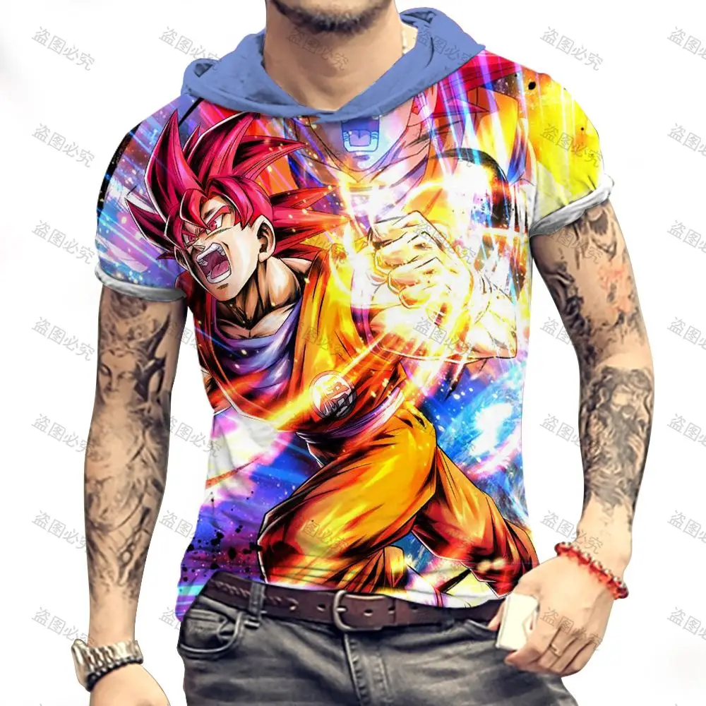 

Dra-gon-Ball Leisure Anime Tshirt Vegeta Oversized T Shirt Print T-shirt Men Hip Hop Goku Gohan High Quality Party Fashion Hood