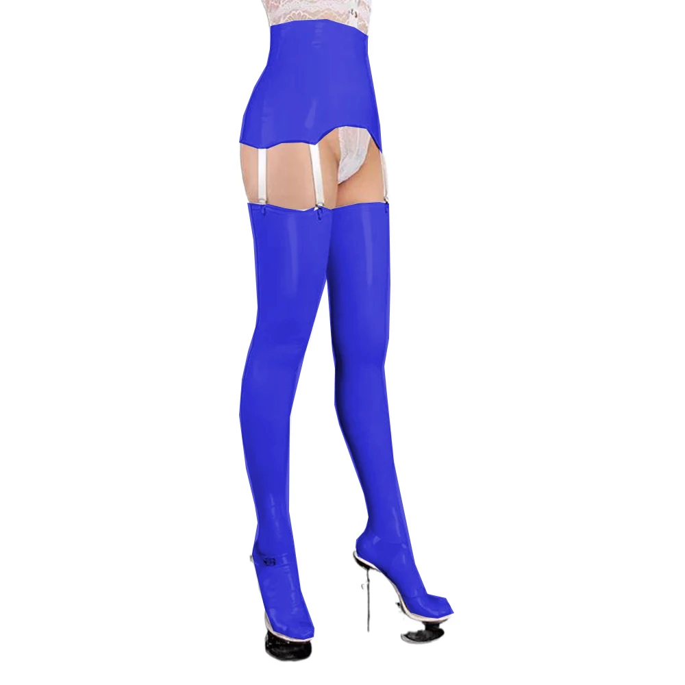 New Women Sexy Stocking Thigh High Stockings Female Night Club Panty hose WetLook PVC Faux Leather Elastic |