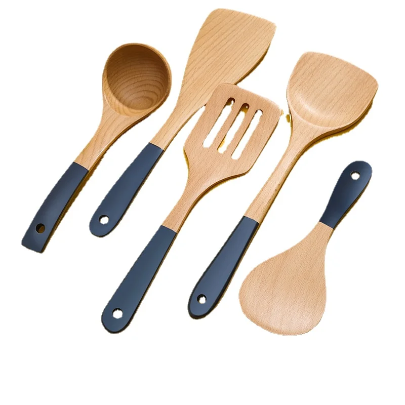 

Wooden Kitchen Utensils Set, Wooden Spoons for Cooking Natural Teak Wood Non Stick Pots Kitchen Spatula Set for Cooking Gift