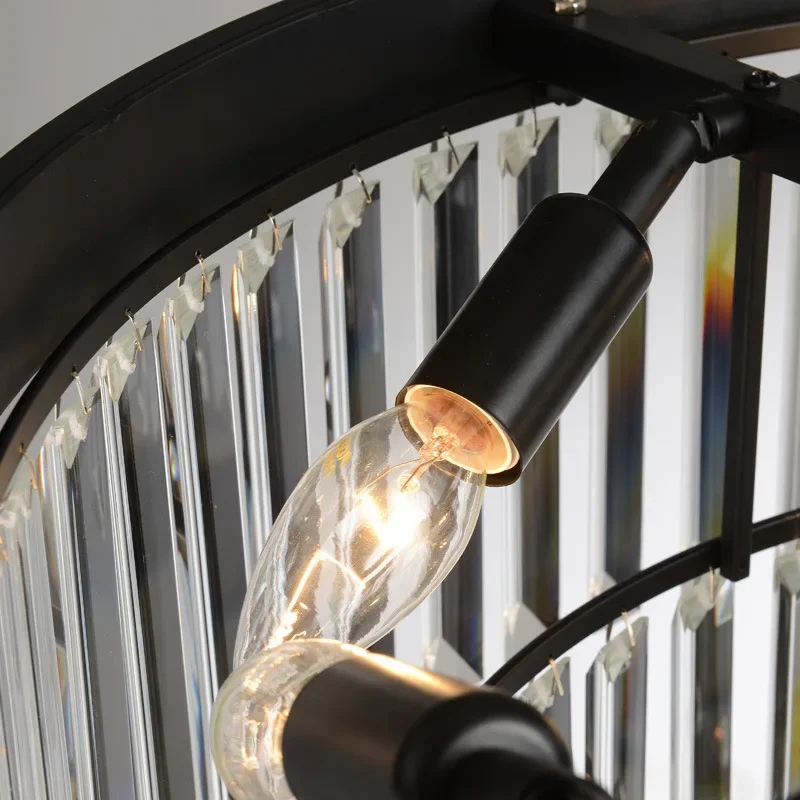 Moderno Luster de Cristal Elegante K9 tamanho для искусства кристаллов Cinza Esfumaçado Suspensão Lamparas para Café Re