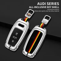 metal car remote key case cover fob for audi a1 a3 a4 a5 a8 q3 q7 s4 s6 s8 r8 tt protector holder zinc alloy key accessories