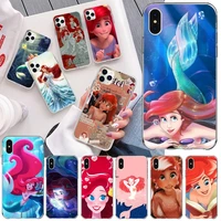 princess ariel mermaid princess phone case for iphone 13 12 11 pro mini xs max 8 7 plus x se 2020 xr silicone soft cover