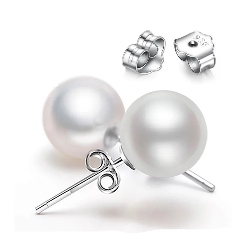 

925 Sterling Silver Pearl Retro Stud Earrings For Women Luxury Designer Jewelry Accessories Offers With Free Shipping GaaBou