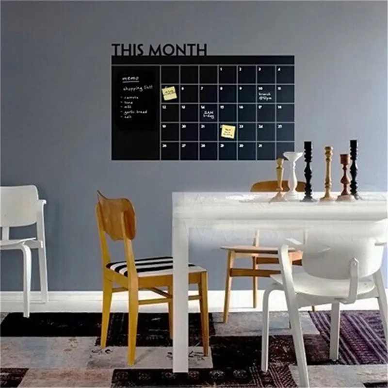 

This Month Wall Calendar 2023 Monthly Planner Blackboard Wall Stickers Vinyl Decal Office Decoration Erasable Chalkboard