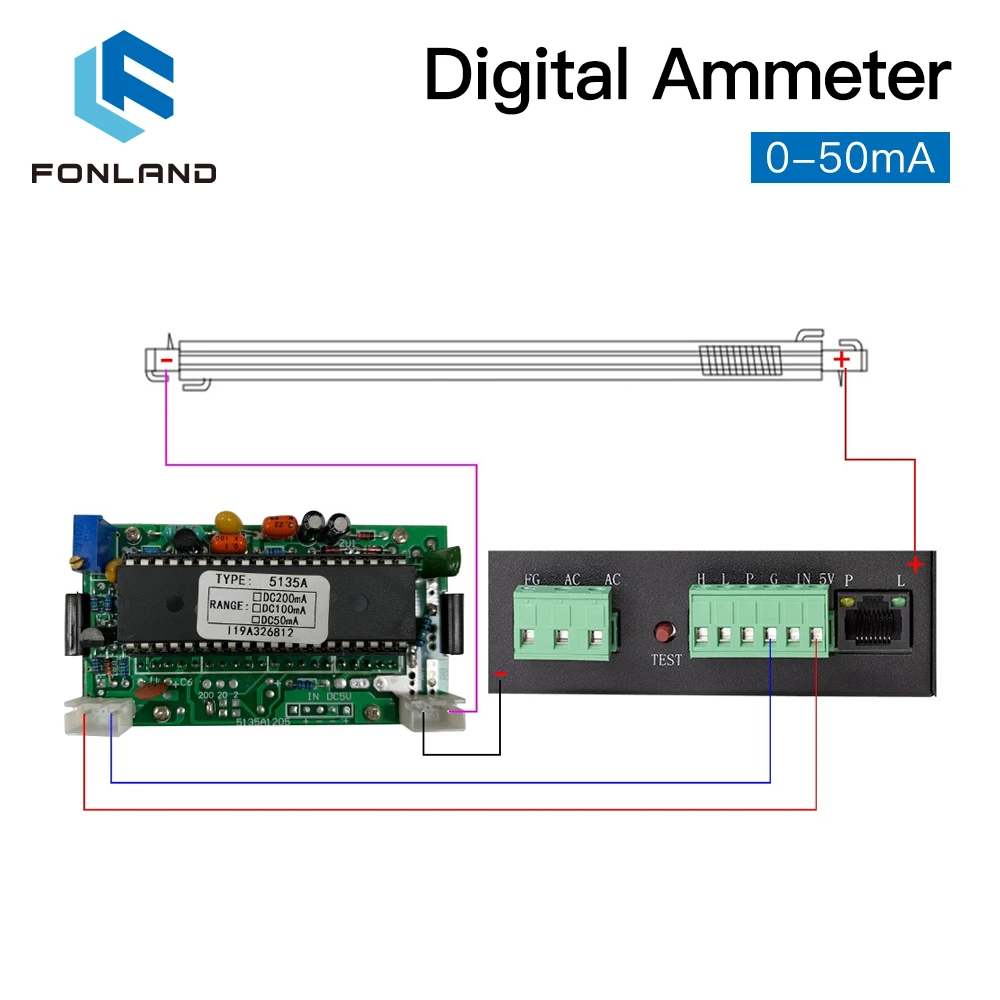 FONLAND 50mA LED Digital Ammeter DC 0-50mA Analog Amp Panel Meter Current for CO2 Laser Engraving Cutting Machine enlarge