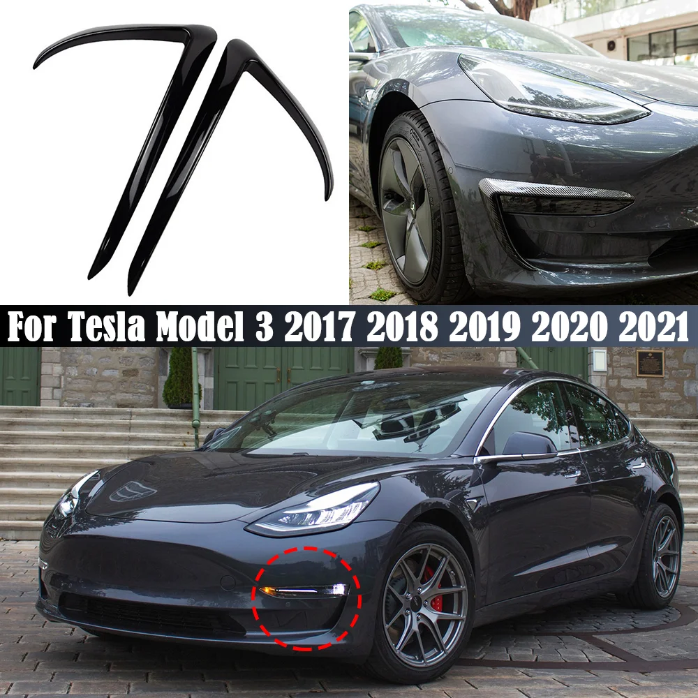 

2 шт., наклейки на переднее лезвие автомобиля Tesla Model 3 2017-2021