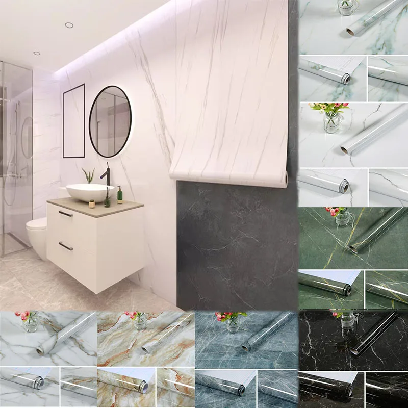 

10M Kitchen Marble Contact Paper PVC Wall Stickers Marble Cabinet Countertop Stickers Self Adhesive Waterproof Wallpaper