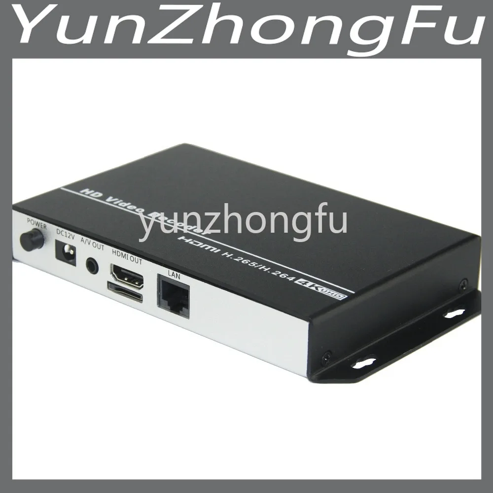 

H.265 H.264 Ultra HD 4K Video Audio Stream Decoder HDMI + CVBS AV RCA Output For Advertisement Display IP Camera Live Streaming