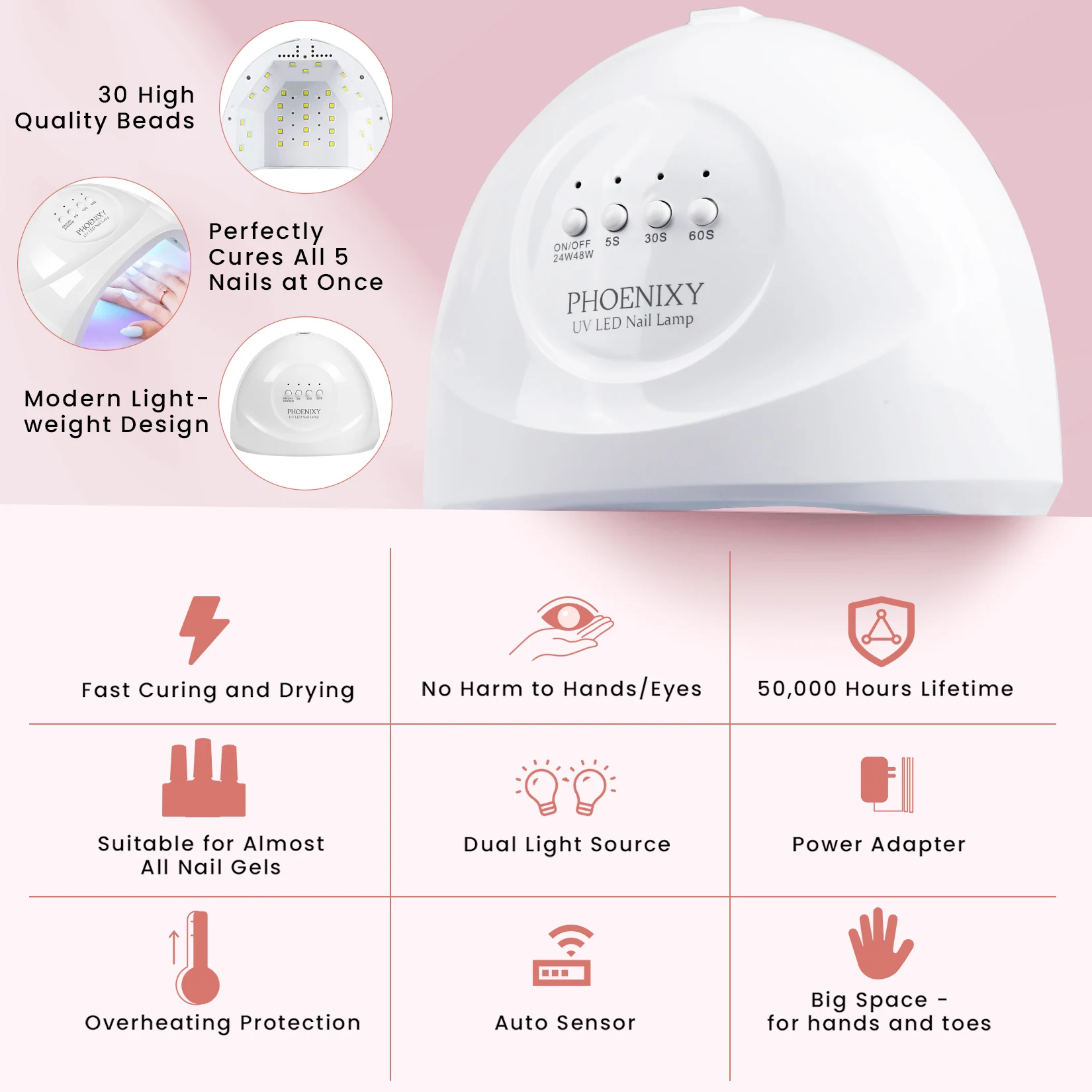 PHOENIXY 38 шт. набор гель-лаков для ногтей 8 мл гель с лампой 36 Вт матовое верхнее