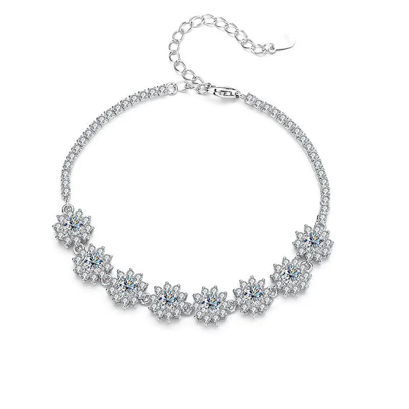 Браслет из серебра 925 ZFSILVER с муассанитом для женщин