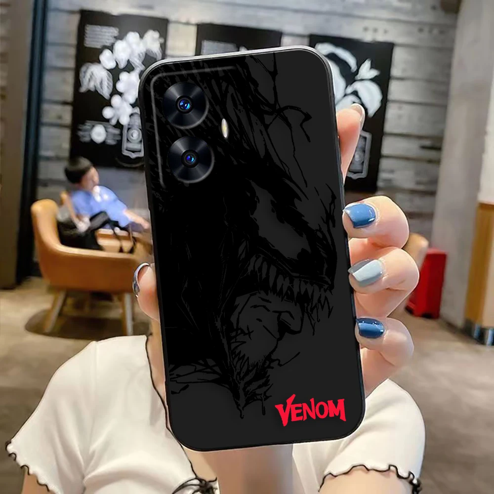 Чехол для телефона Marvel villain Venom Realme C65 C63 C53 C35 C55 C33 C30 C21Y C20 C12 C11 GT 2 XT NARAO 20 30 50 Funda