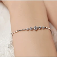 top quality zircon round bracelets for girls jewelry fashion silver sterling 925 bracelets women anniversary gift