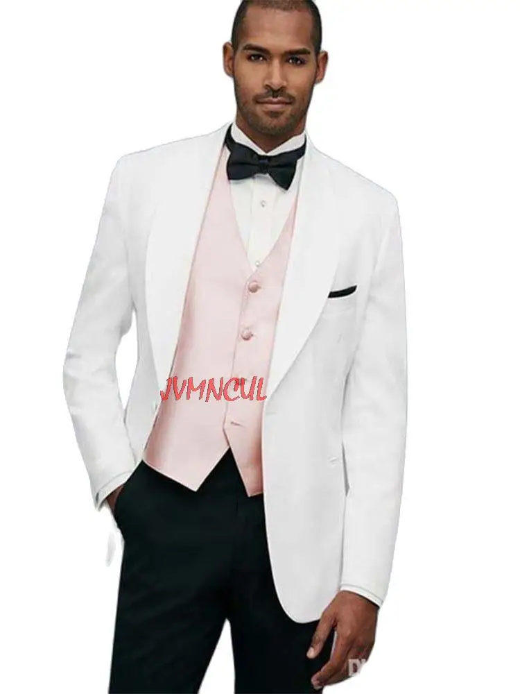 

3 шт., мужские костюмы для смокинга, пиджак + черные брюки + жилет + галстук