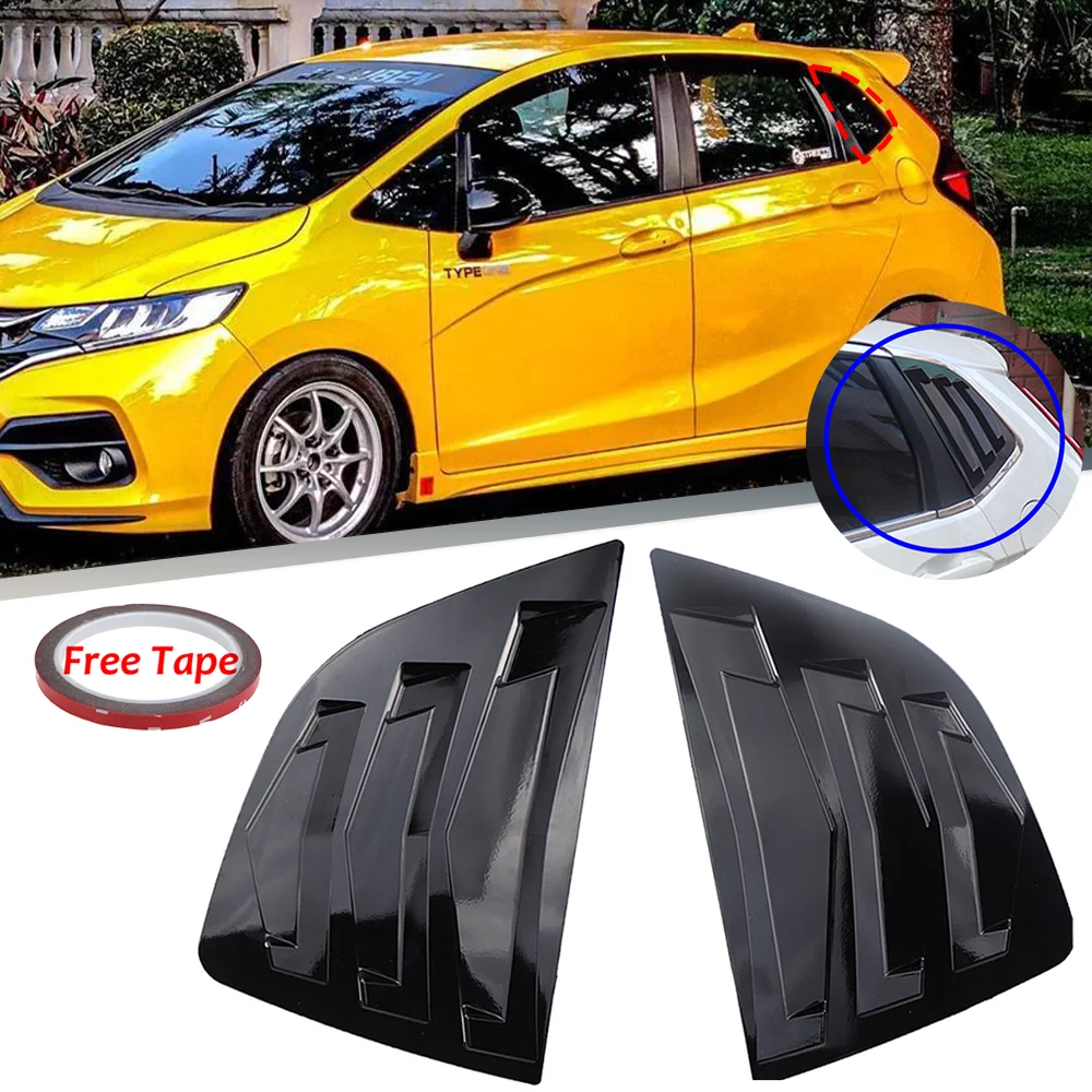 

2PCS Rear Quarter Window Louvers Spoiler Panel For Honda Fit Jazz 2014-2018 Hatchback Window Louver Side Vent Trim Car Styling