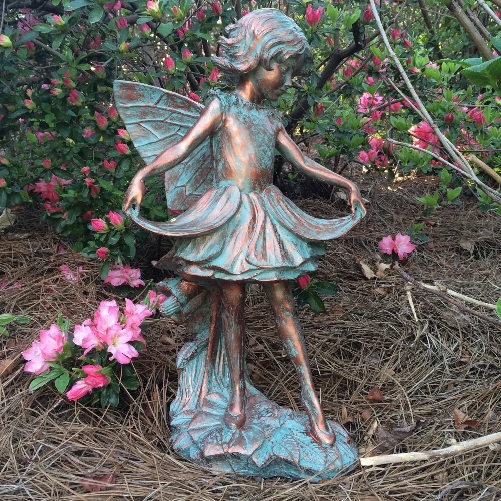 

,Homestyles 16.5"H Emily Flower Fairy In Bronze Patina Home Patio & Garden Large Statue