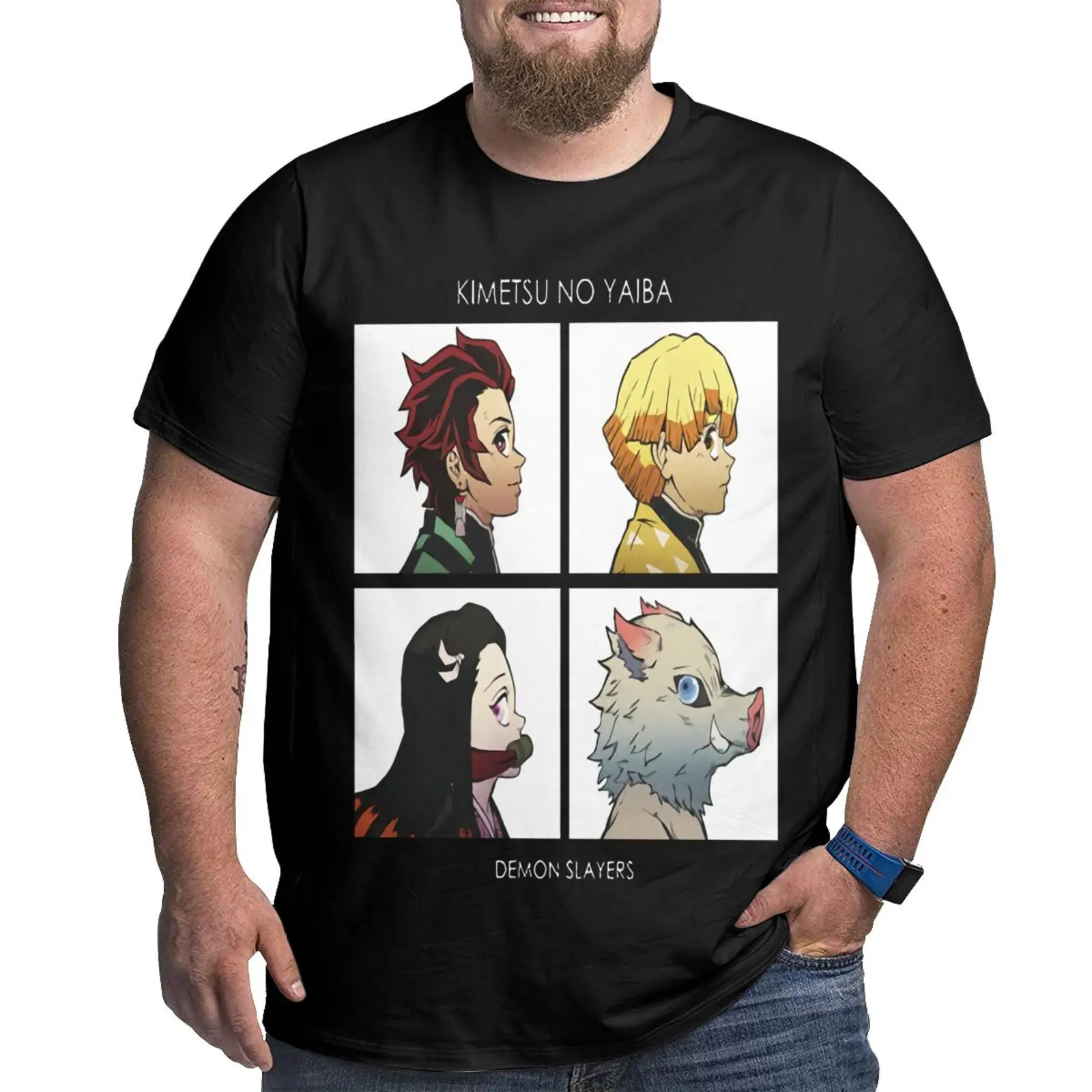 

Футболка Kimetsu No Yaiba Youkai slinks Gorillaz оверсайз футболка гранж Графические футболки мужская одежда мужские рубашки