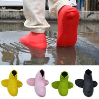 1pair waterproof silicone shoes cover unisex shoes protectors rain boots for outdoor rainy days reusable shose cover