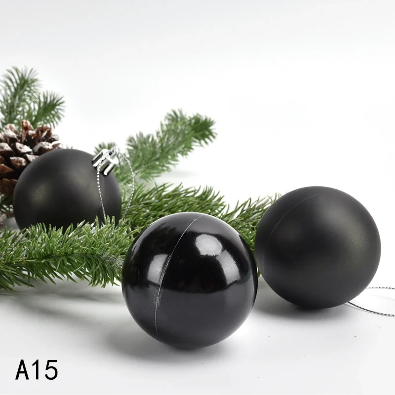 Рождественские украшения черные яркие подвесные рождественские шарики из ПВХ