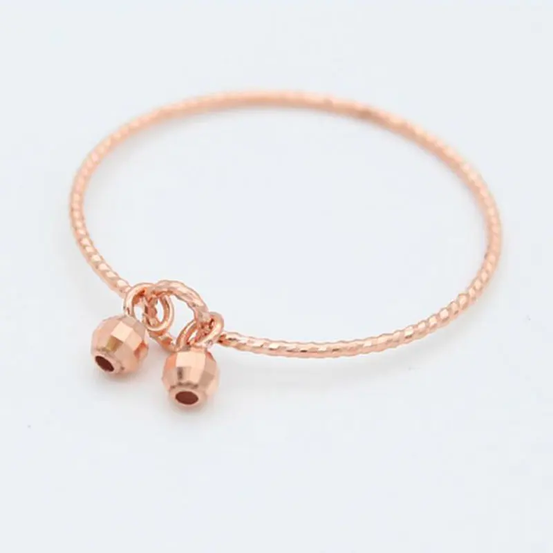 

Женское кольцо из розового золота 585 пробы, с подвеской-бусиной