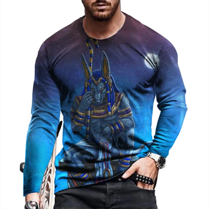 

Мужская хлопковая футболка с длинным рукавом и круглым вырезом, в стиле хип-хоп