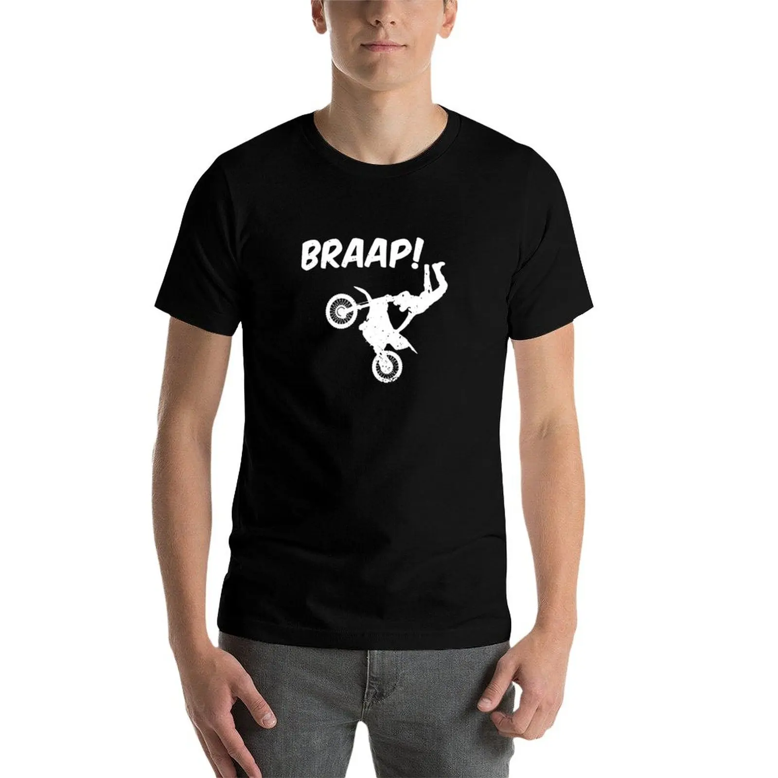 Фото Футболка Brap Braap Braaap Dirt Motor Bike с простым дизайном и короткими рукавами №4