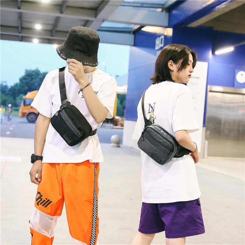 Haoshuai new multifunctional sports waist bag men's and women's close fitting anti-theft chest bag military fan tactical waist