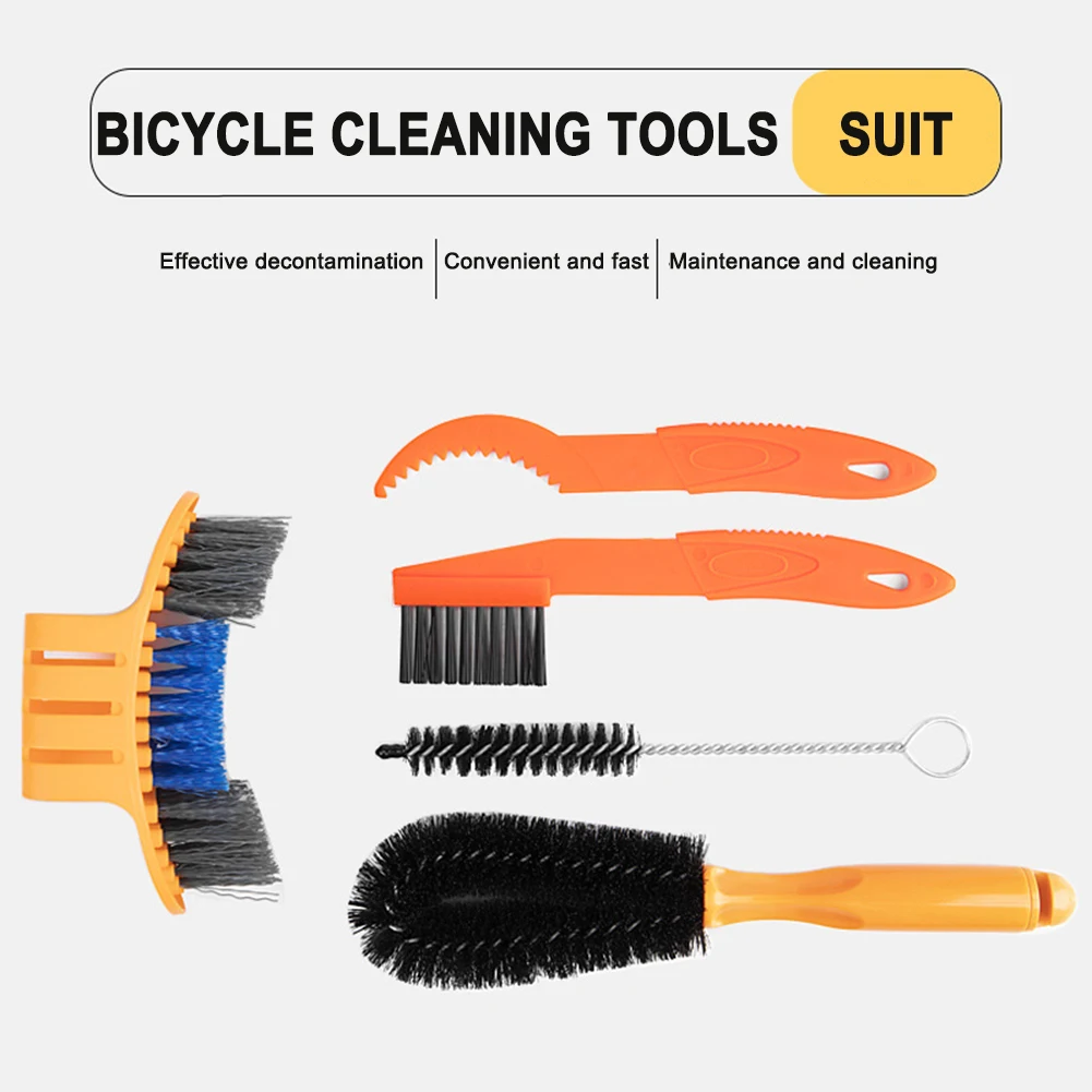 

5pcs Bicycle Chain Cleaner Kit Scrubber Brushes MTB Bike Wash Cycling Cleaning Bicycle Repair Maintenance Tools Bike Accessories
