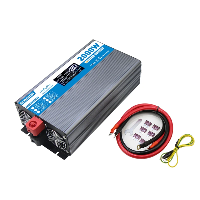 

2000W pure sine wave power inverter DC 12V 24V to AC 100V LCD Display W/ Japan socket
